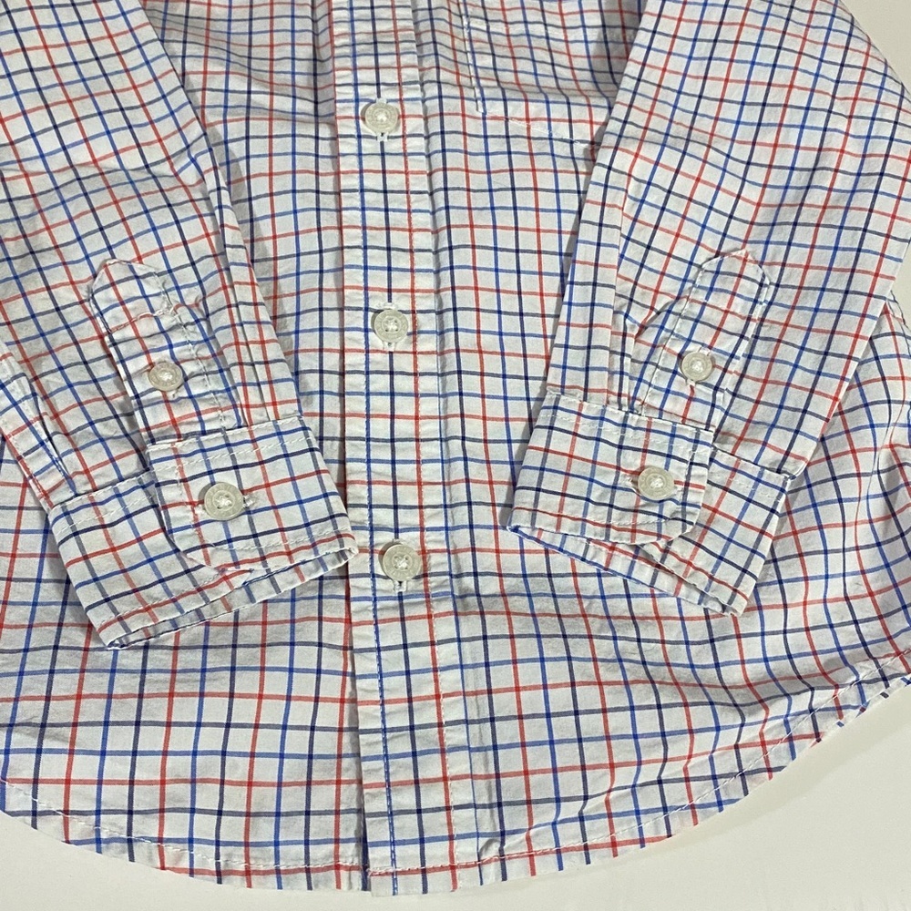 Janie and Jack Shirt, Cotton, Geometric, plaid, Sz 2T, Unisex, long sleeve - Picture 4 of 10